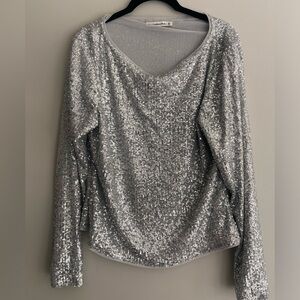 Abercrombie XL boatneck sequin top